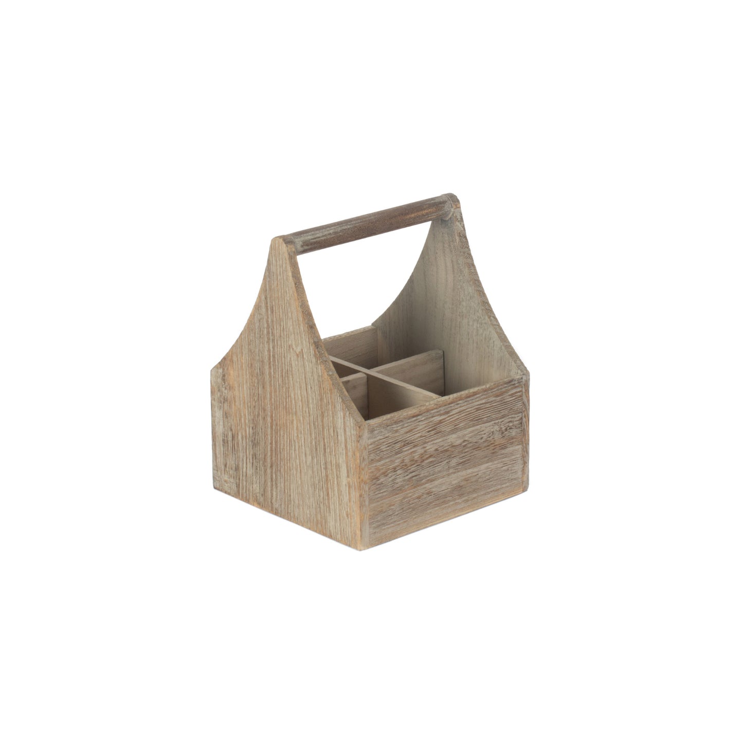Oak Effect Square 4 Section Cutlery Holder