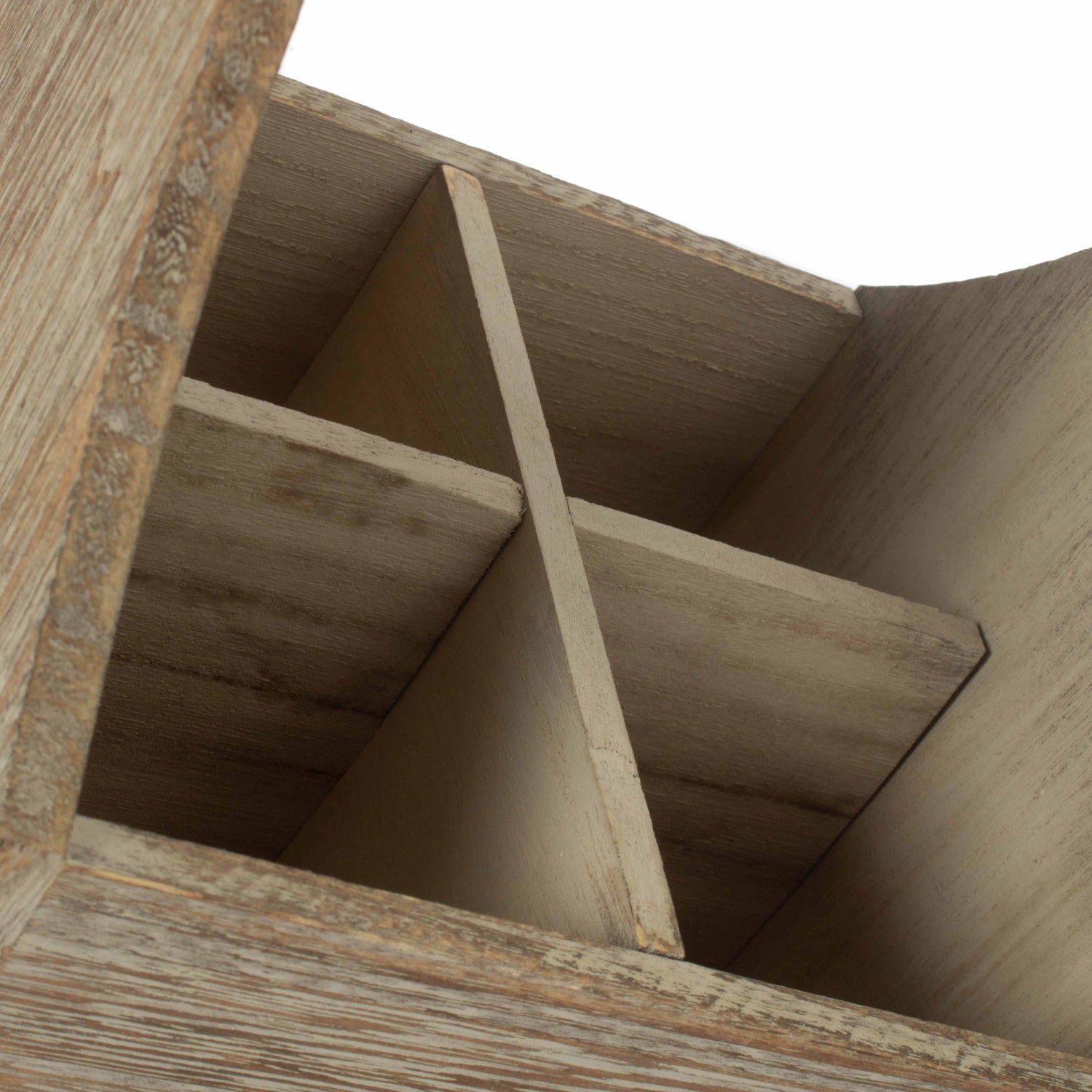 Oak Effect Square 4 Section Cutlery Holder