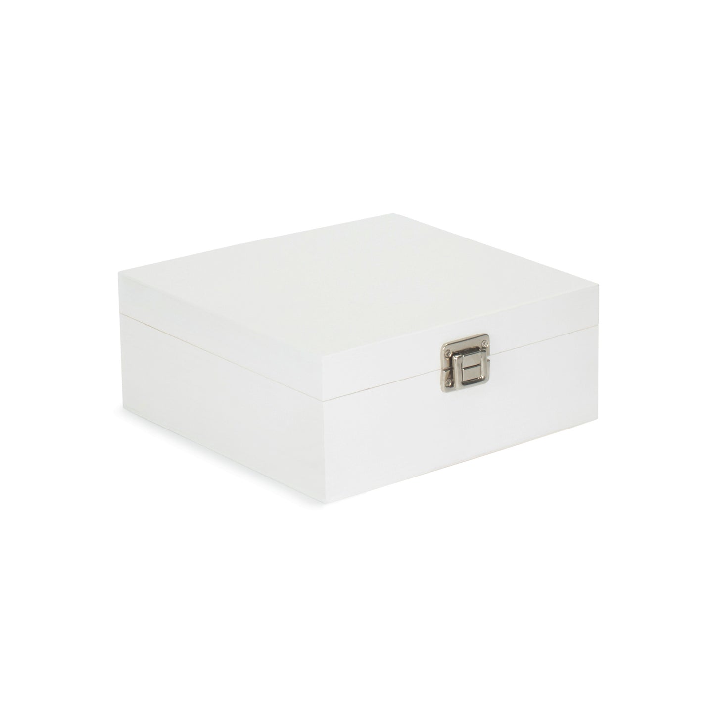 9 Inch Square White Wooden Keepsake Box