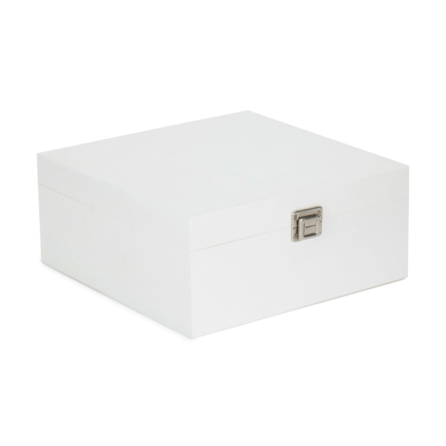 12 Inch Square White Wooden Box
