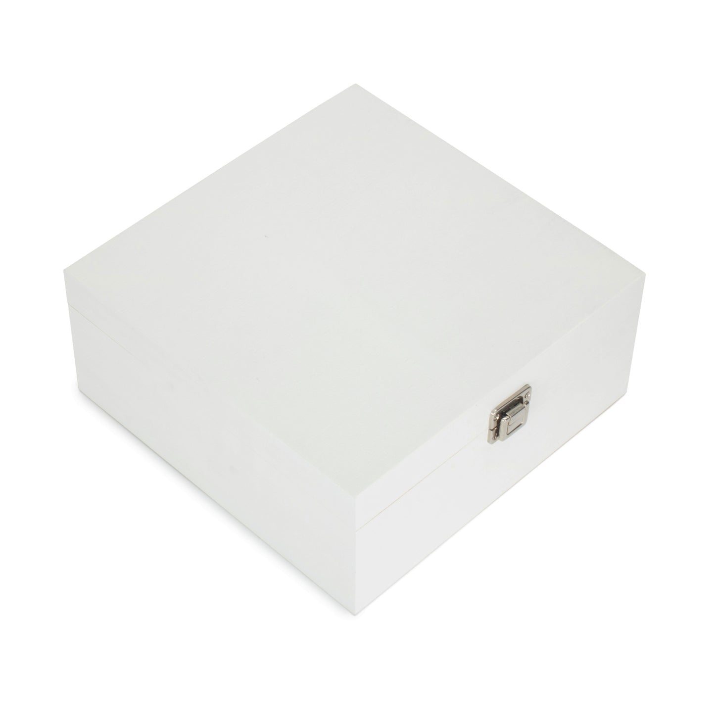 12 Inch Square White Wooden Box