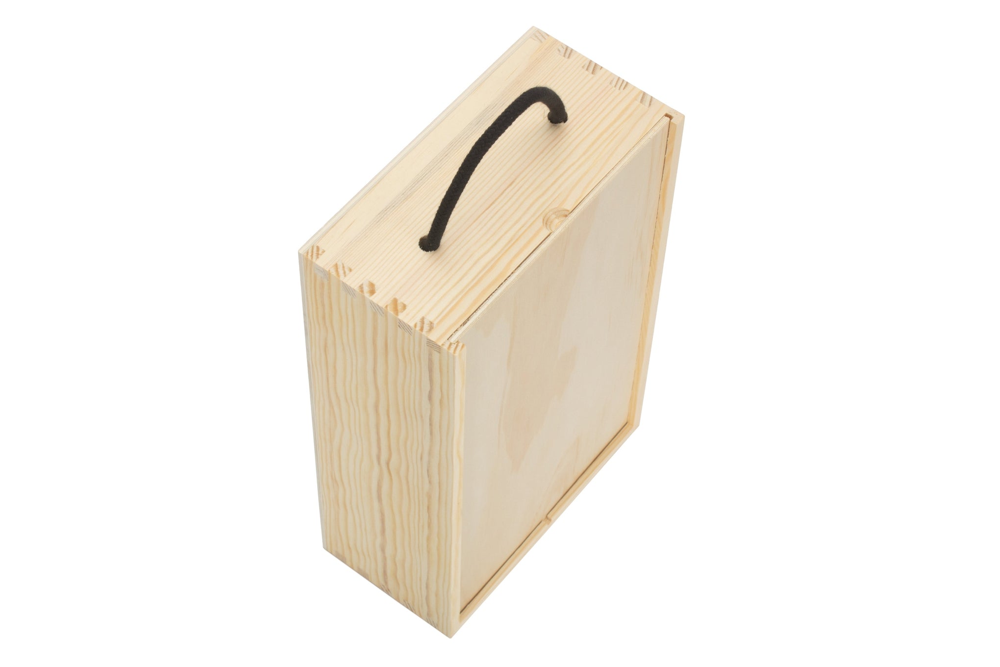 2 Bottle Box with Sliding Wooden Lid