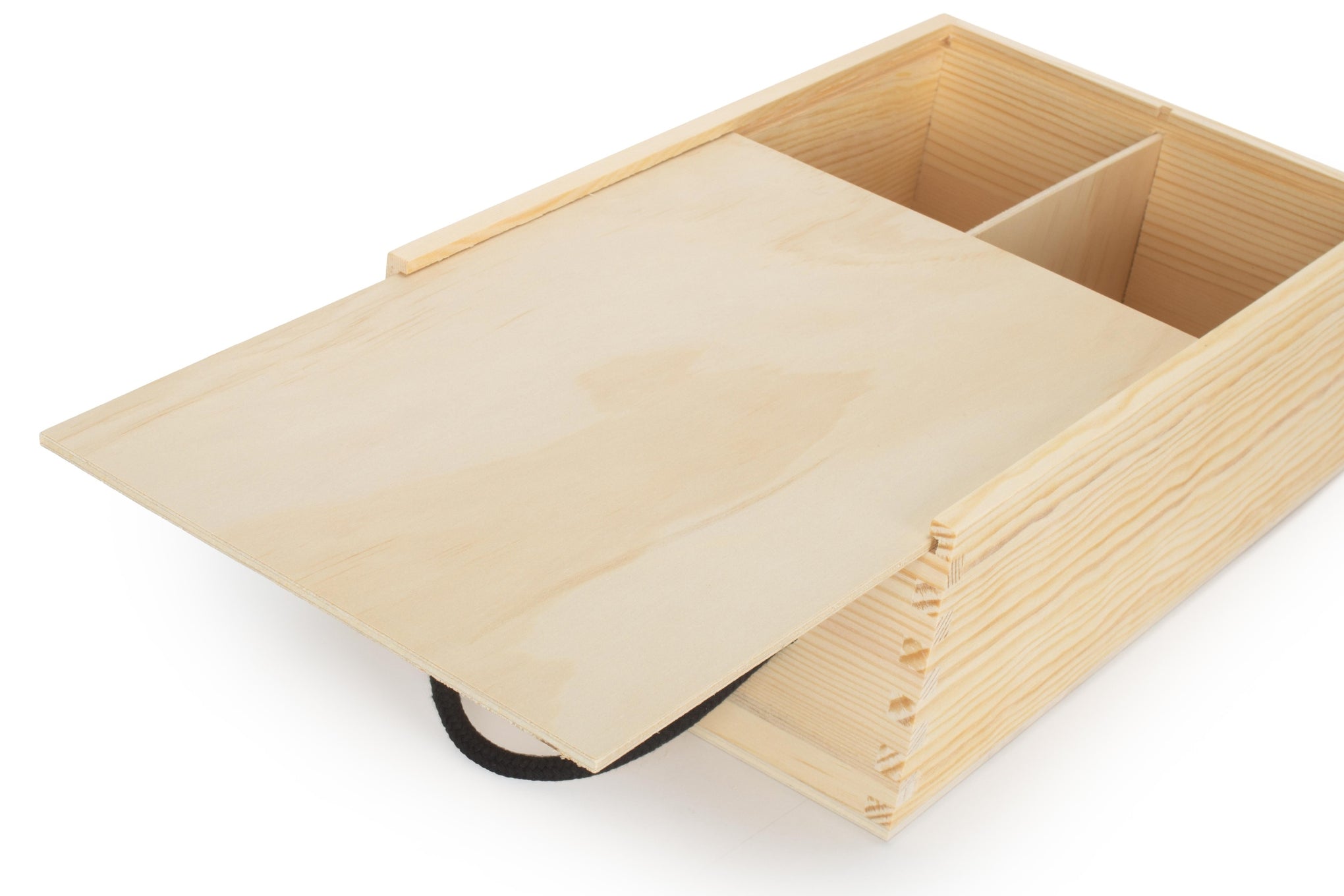 2 Bottle Box with Sliding Wooden Lid