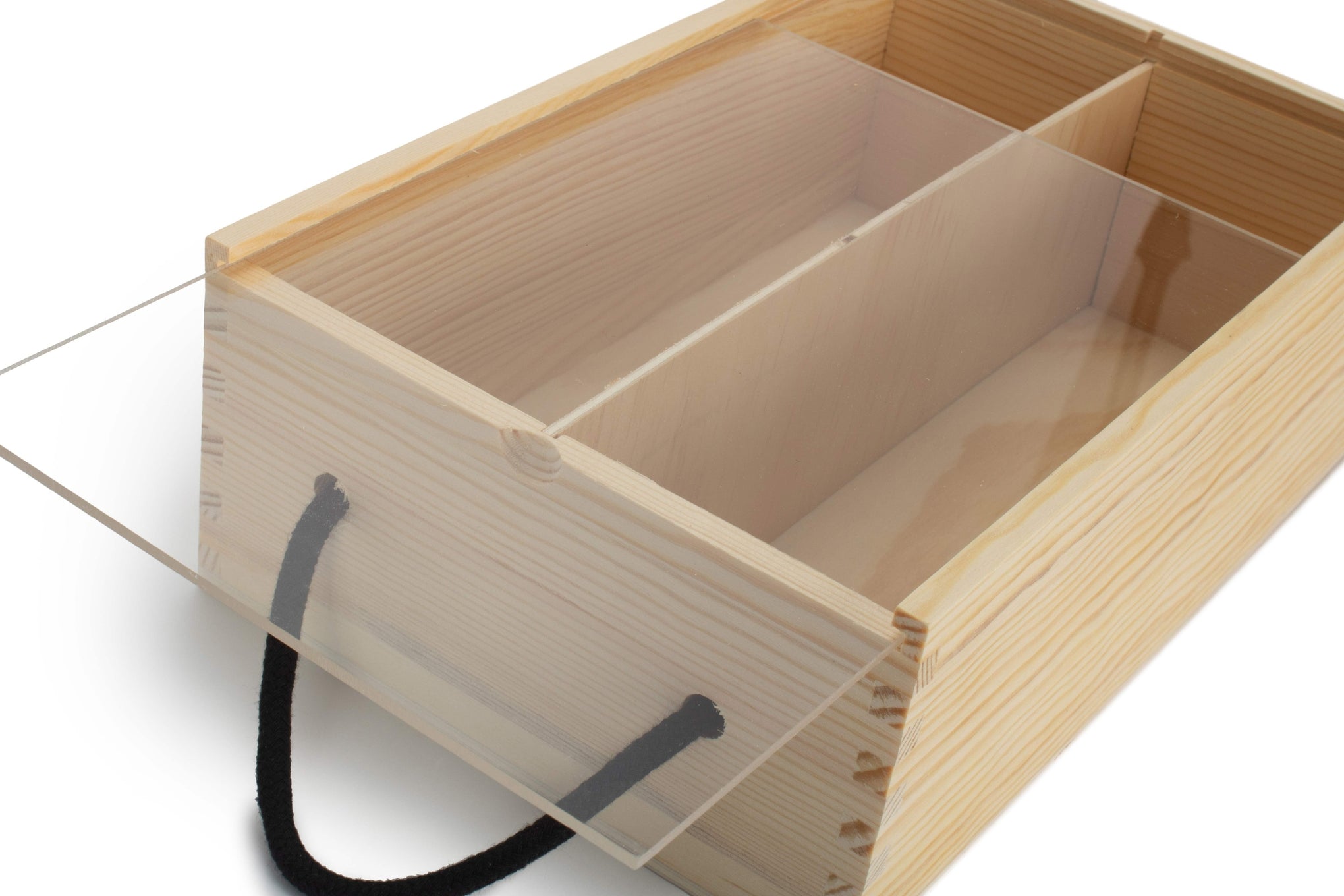 2 Bottle Box with Sliding Acrylic Lid