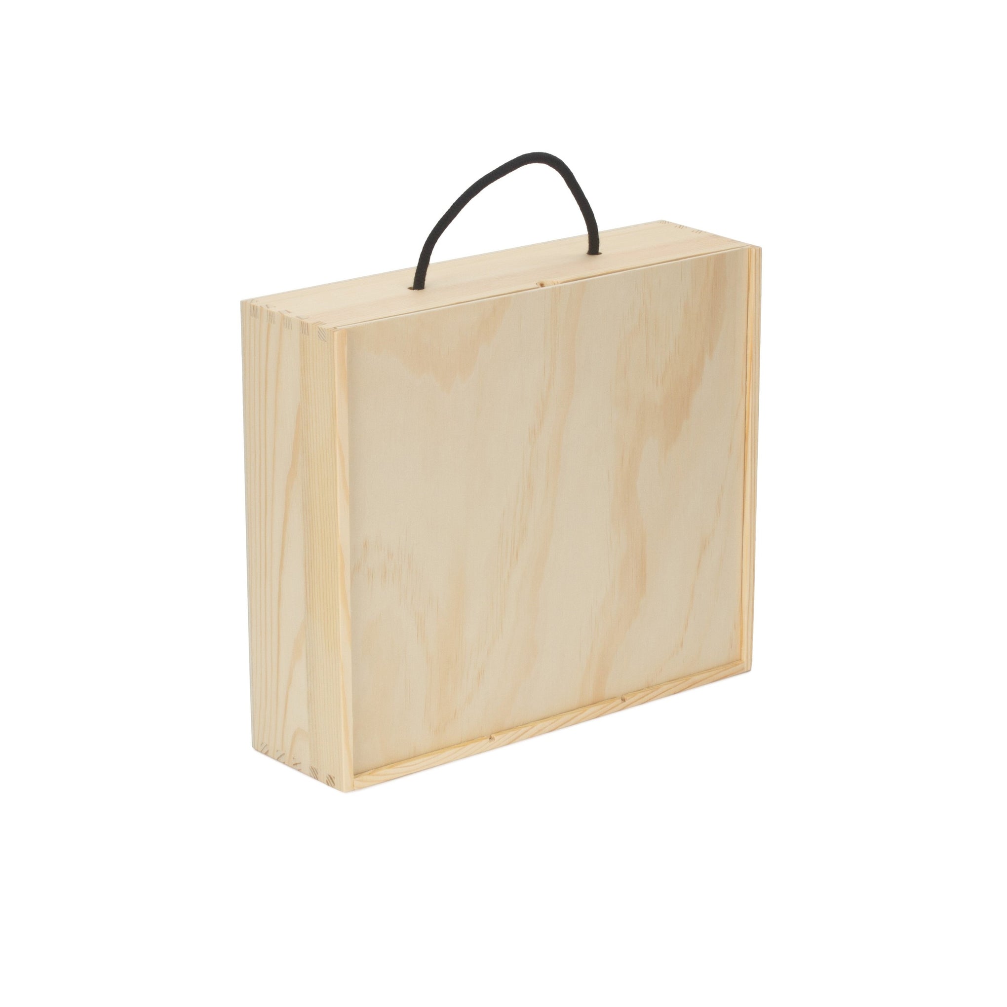 3 Bottle Box with Sliding Wooden Lid