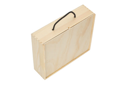 3 Bottle Box with Sliding Wooden Lid