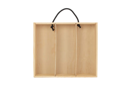 3 Bottle Box with Sliding Wooden Lid