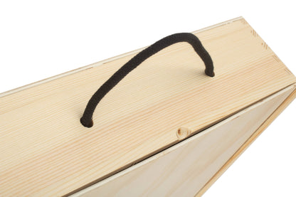 3 Bottle Box with Sliding Wooden Lid