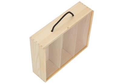 3 Bottle Box with Sliding Acrylic Lid