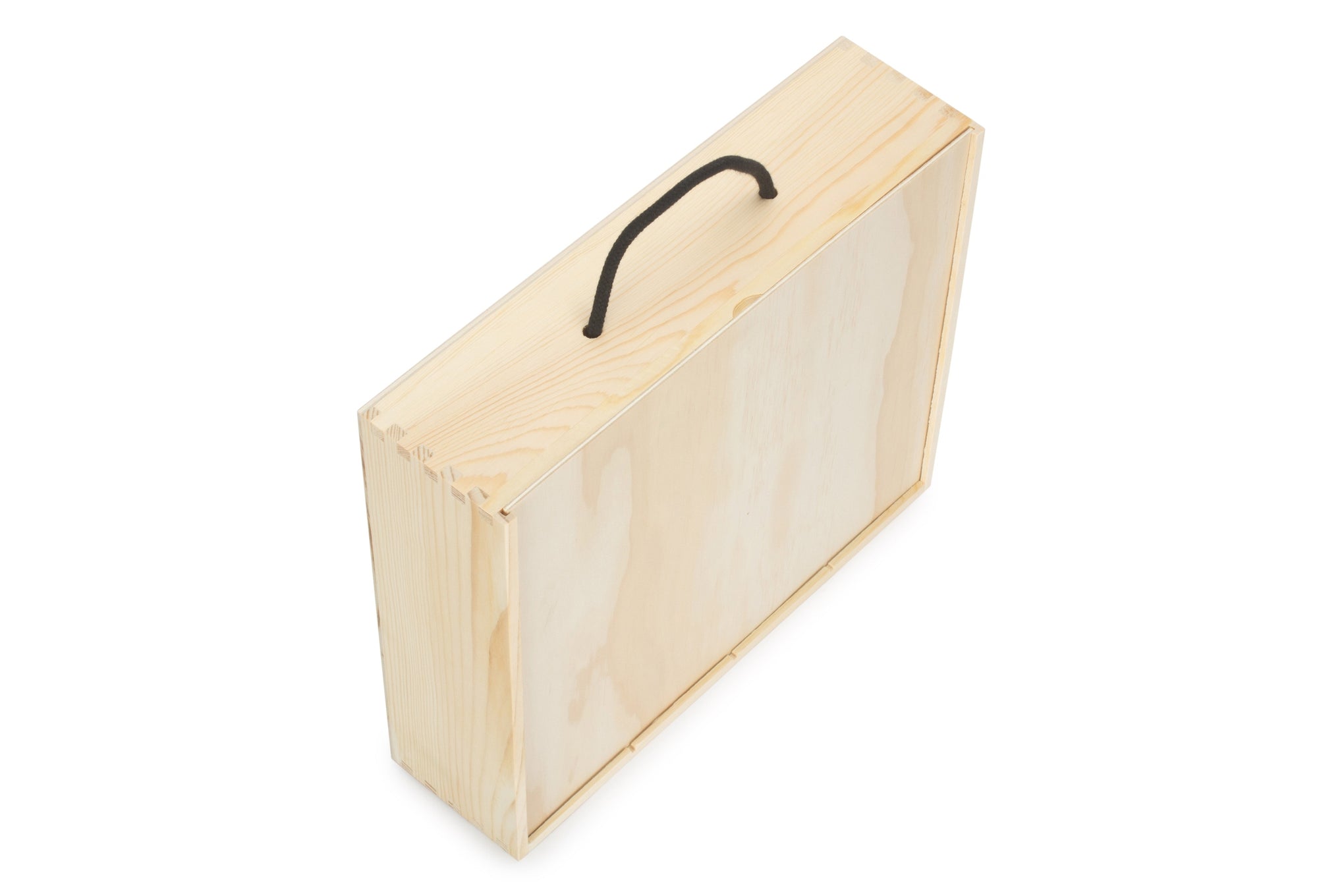 4 Bottle Box with Sliding Wooden Lid