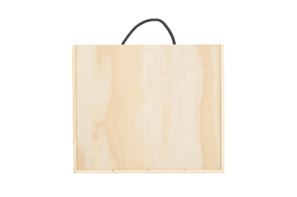 4 Bottle Box with Sliding Wooden Lid