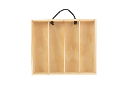 4 Bottle Box with Sliding Wooden Lid