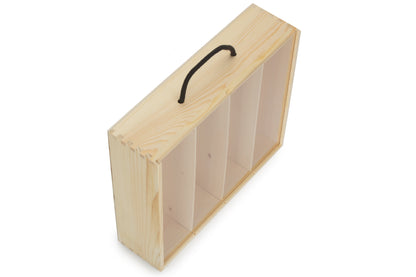 4 Bottle Box with Sliding Acrylic Lid