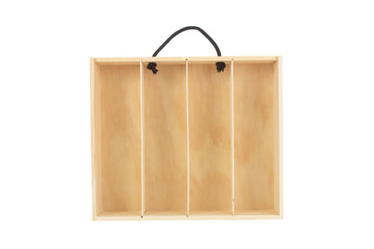 4 Bottle Box with Sliding Acrylic Lid