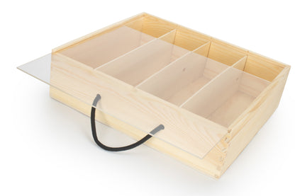 4 Bottle Box with Sliding Acrylic Lid