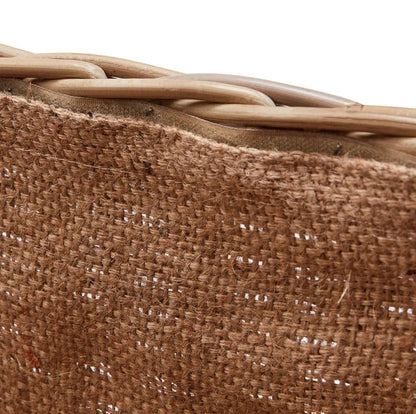Wovenhill Kubu Rattan Rectangular Log Basket with Wheels Large