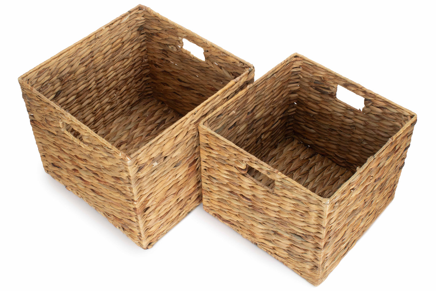 Water Hyacinth Square Storage Basket Set 2