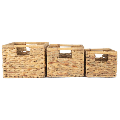 Nordic Water Hyacinth Storage Basket Set 3