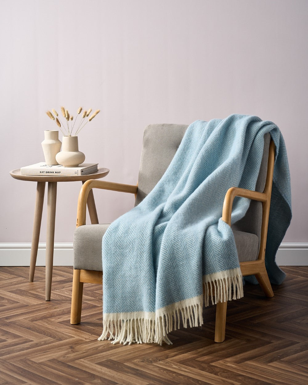 Clifton Herringbone Blanket: Harbourside