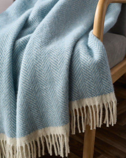 Clifton Herringbone Blanket: Harbourside
