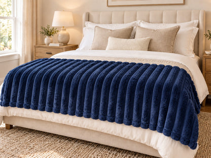 Homestead Textiles Luxury Ribbed Throw