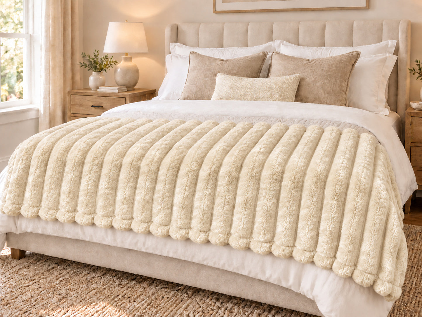 Homestead Textiles Luxury Ribbed Throw