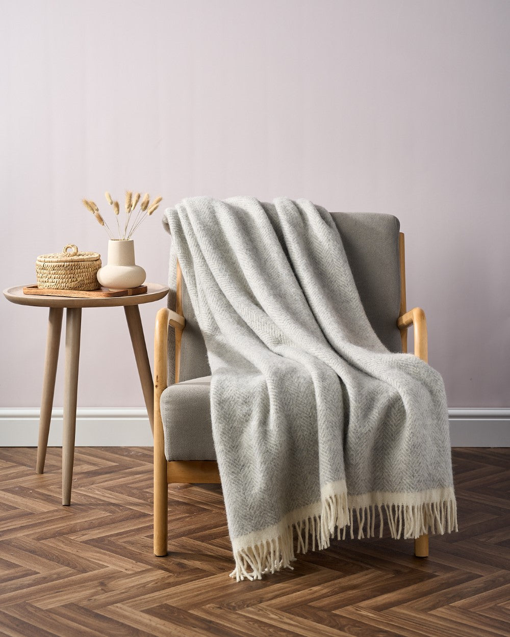 Clifton Herringbone Blanket: Blanquette