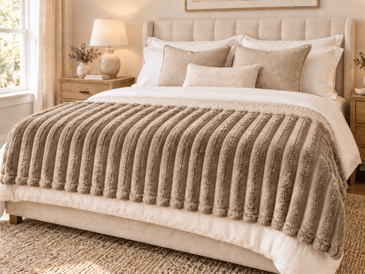 Homestead Textiles Luxury Ribbed Throw