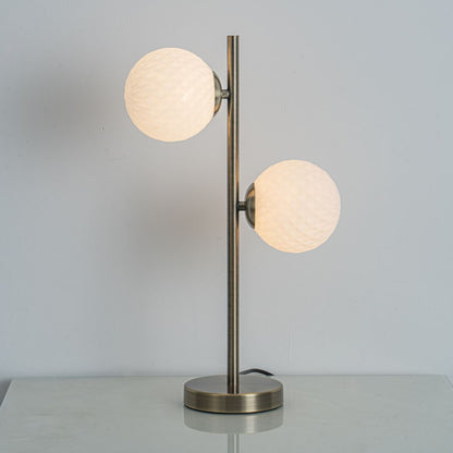 Lior 2 Light Antique Brass & Glass Table Lamp
