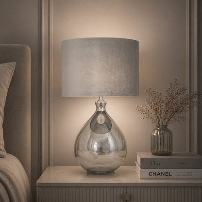 Cairo Grey & Mirror Glass Table Lamp