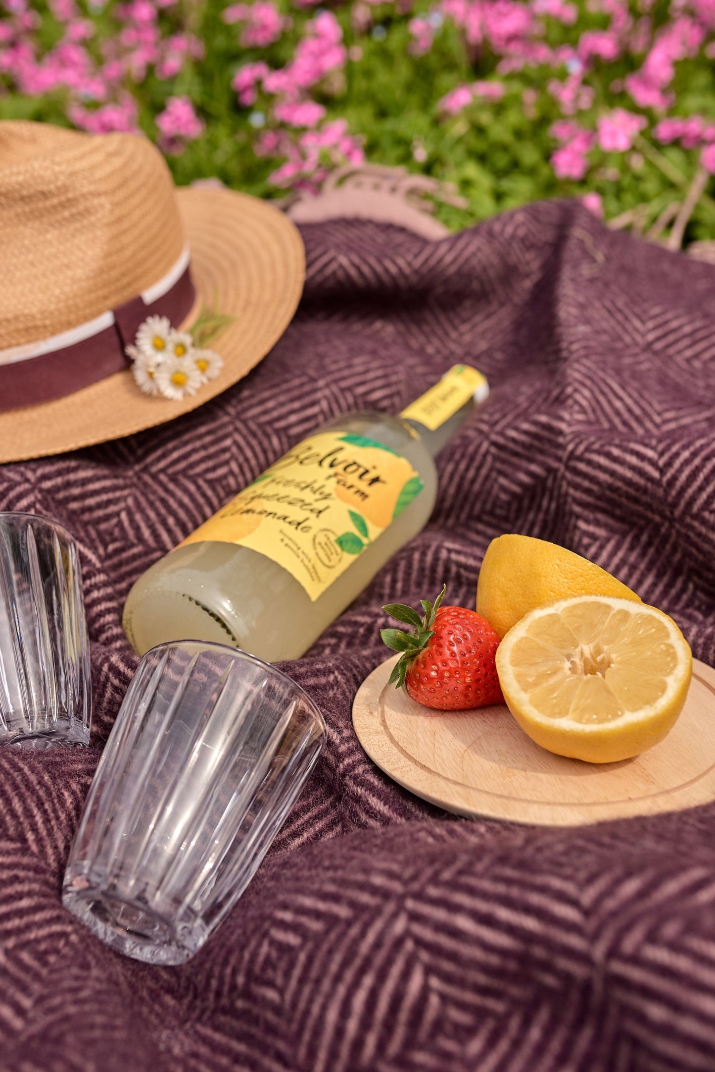 Waterproof Picnic Blanket: Blackberry & Heather