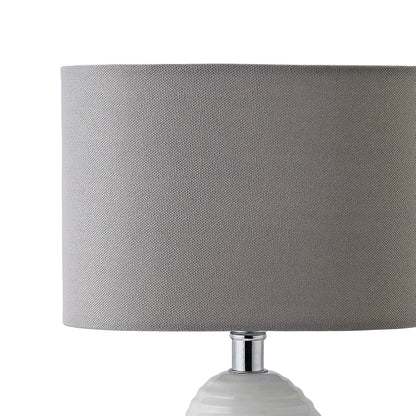 Willow Ceramic Table Lamp with Grey Shade