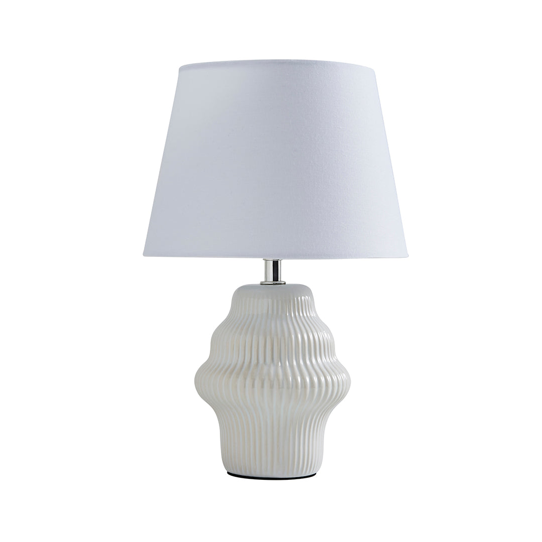 Alanna Ivory Ribbed Ceramic Table Lamp