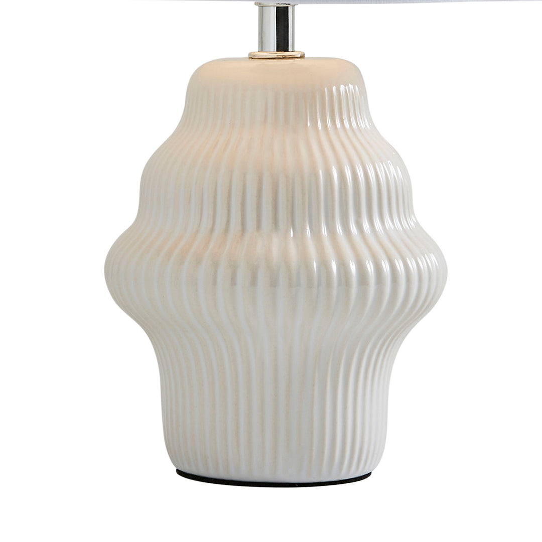 Alanna Ivory Ribbed Ceramic Table Lamp