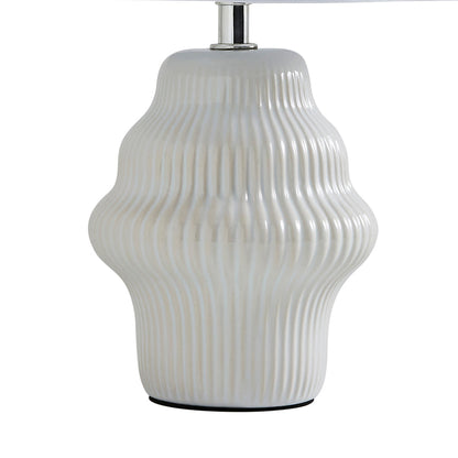 Alanna Ivory Ribbed Ceramic Table Lamp
