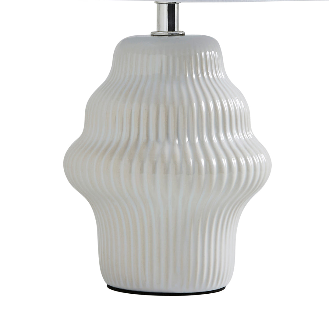 Alanna Ivory Ribbed Ceramic Table Lamp