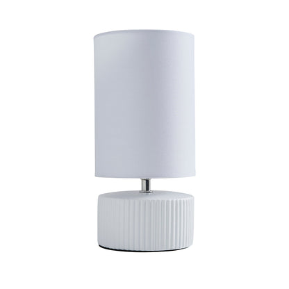 Linden White Ribbed Ceramic Table Lamp