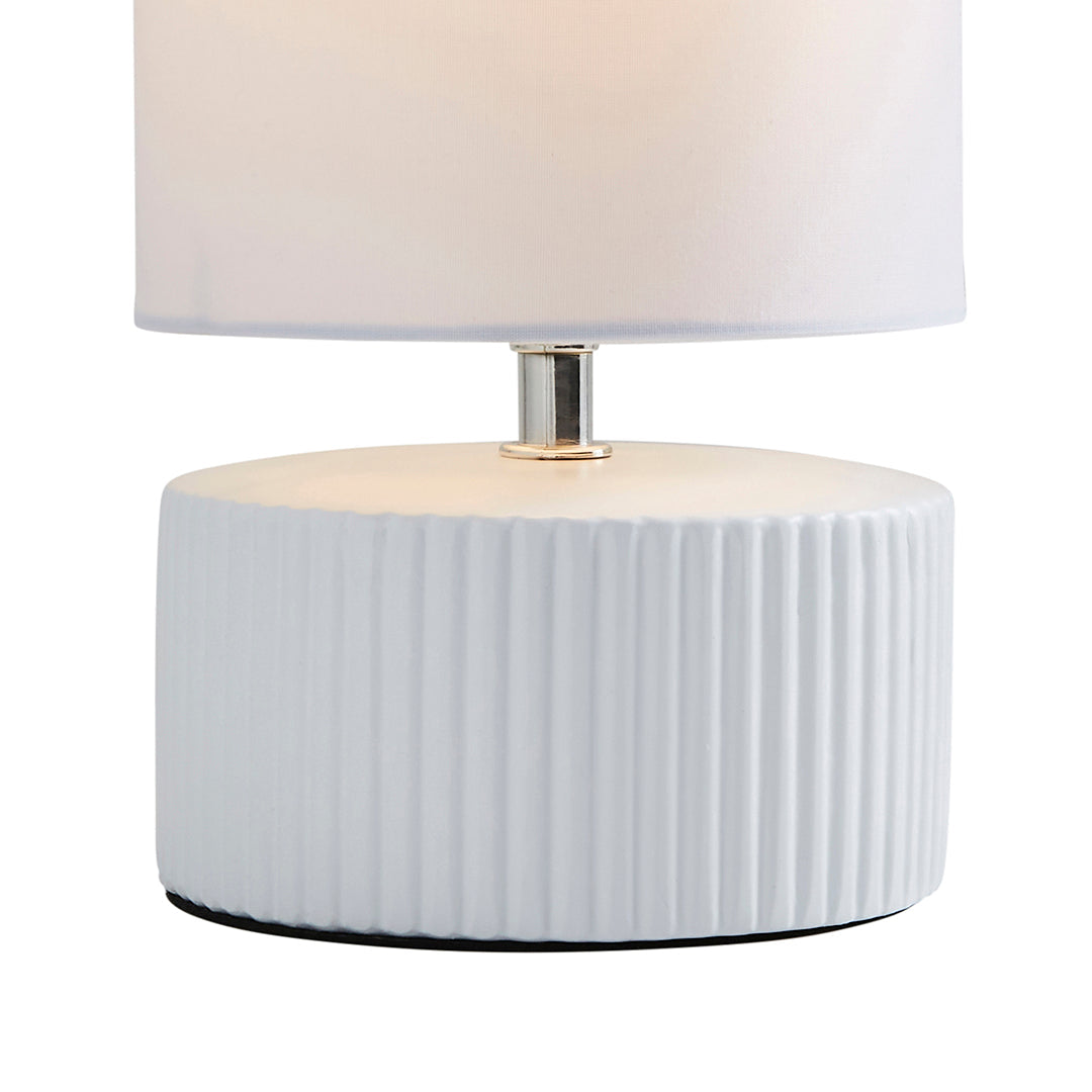 Linden White Ribbed Ceramic Table Lamp