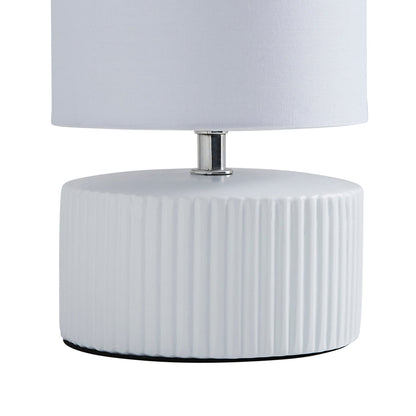 Linden White Ribbed Ceramic Table Lamp