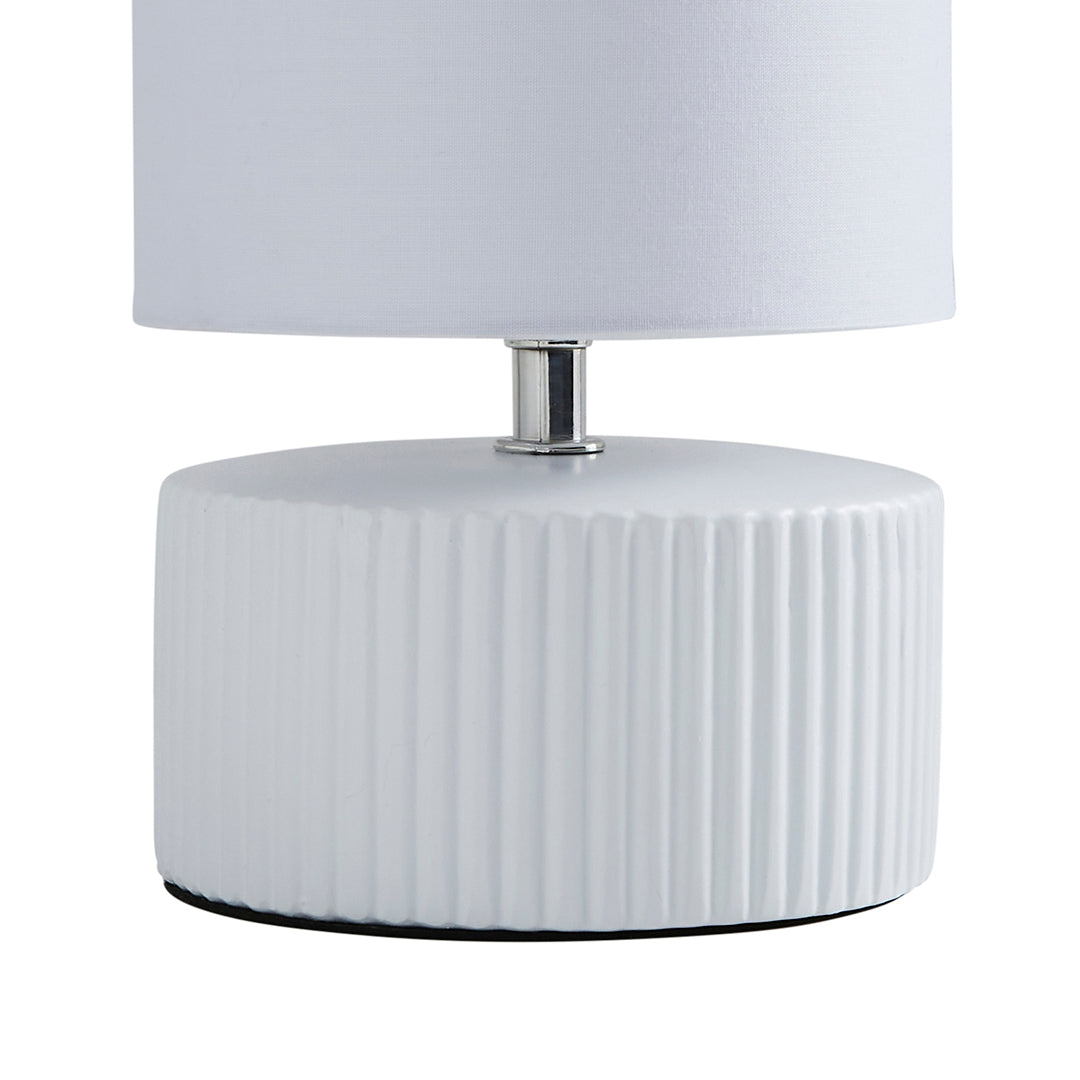 Linden White Ribbed Ceramic Table Lamp