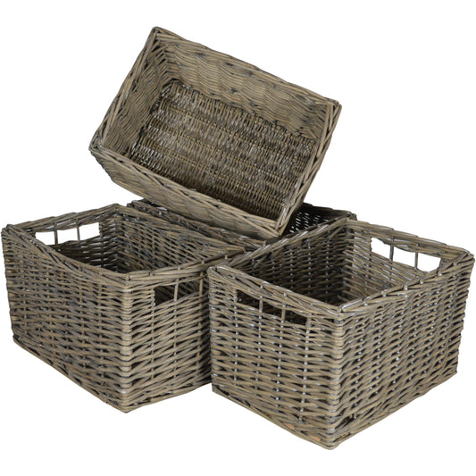 Wovenhill Set of 4 Medium Rectangular Willow Baskets