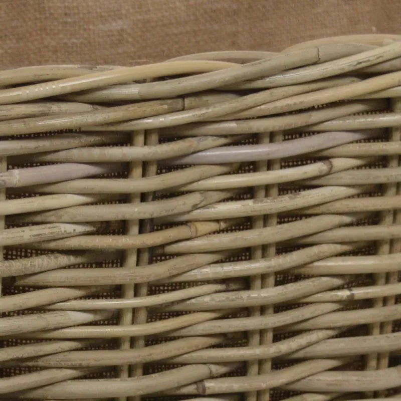 Wovenhill Kubu Rattan Square Log Basket with Wheels