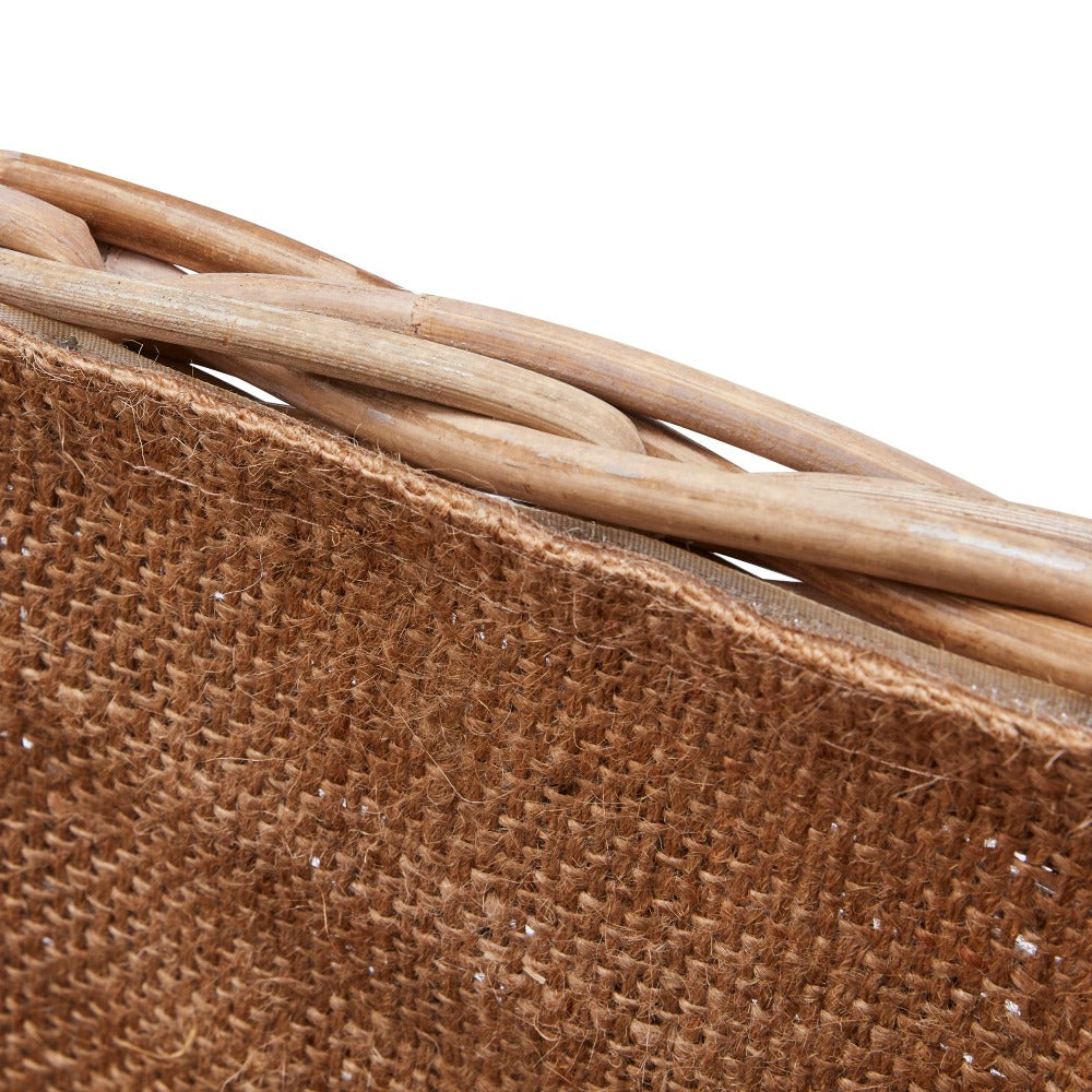 Wovenhill Kubu Rattan Tall Oblong Log Basket with Wheels