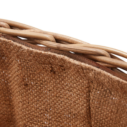 Wovenhill Kubu Rattan Square Log Basket with Hoop Handles