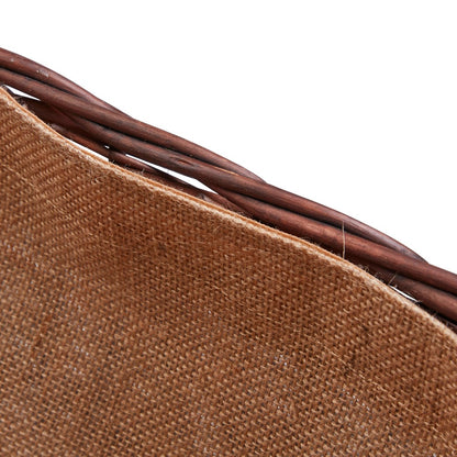 Wovenhill Wicker Bronze Square Log Basket with Hoop Handles