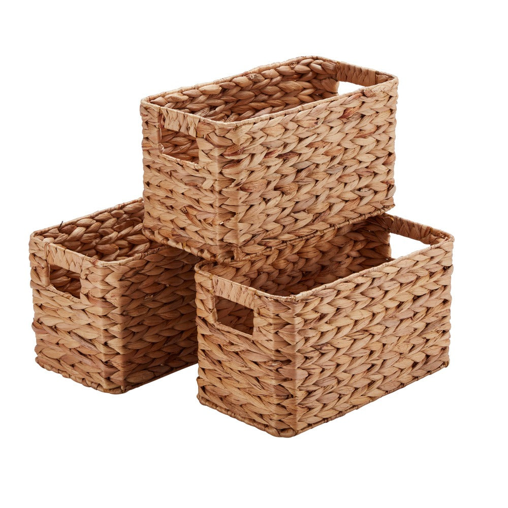 Set 3 Rectangular Milton Rattan Storage Baskets
