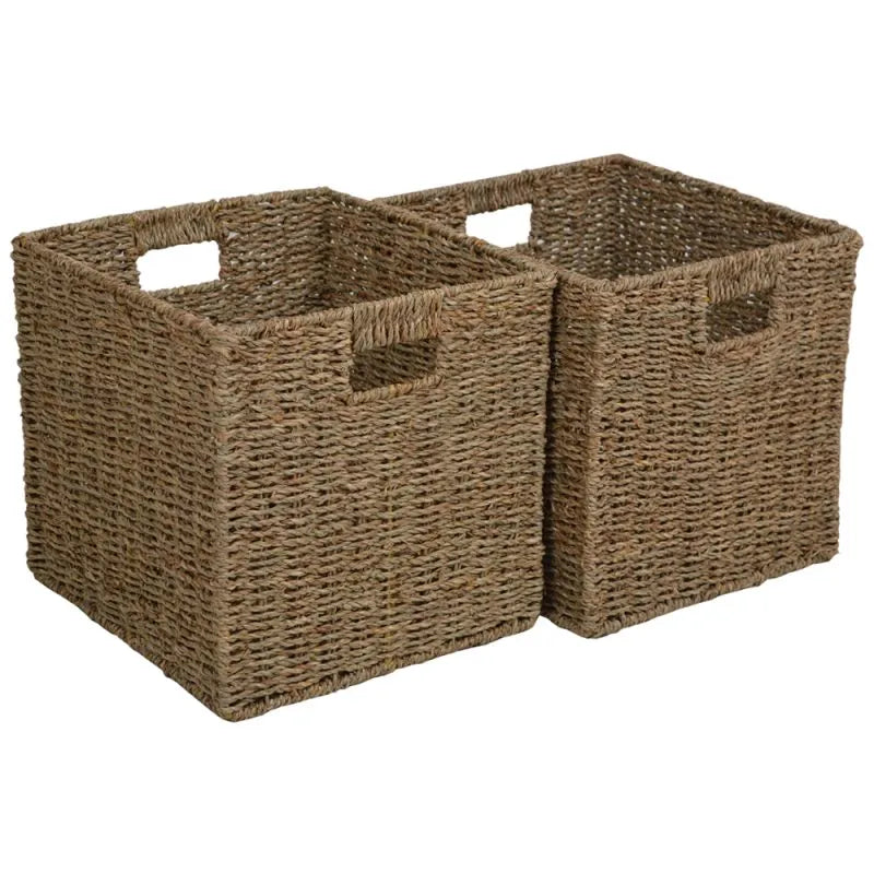 Set 2 Square Seagrass Storage Baskets