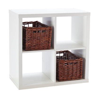 Wovenhill Set of 2 Medium Rectangular Willow Baskets - Grey or Bronzed Brown