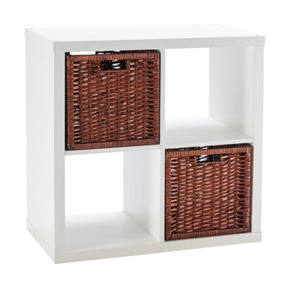 Wovenhill Set of 2 Square Willow Baskets - Bronzed Brown or Grey