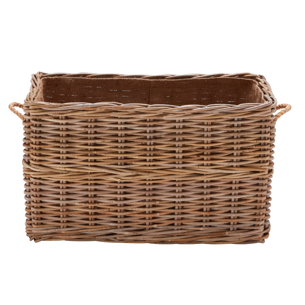 Wovenhill Kubu Rattan Rectangular Log Basket